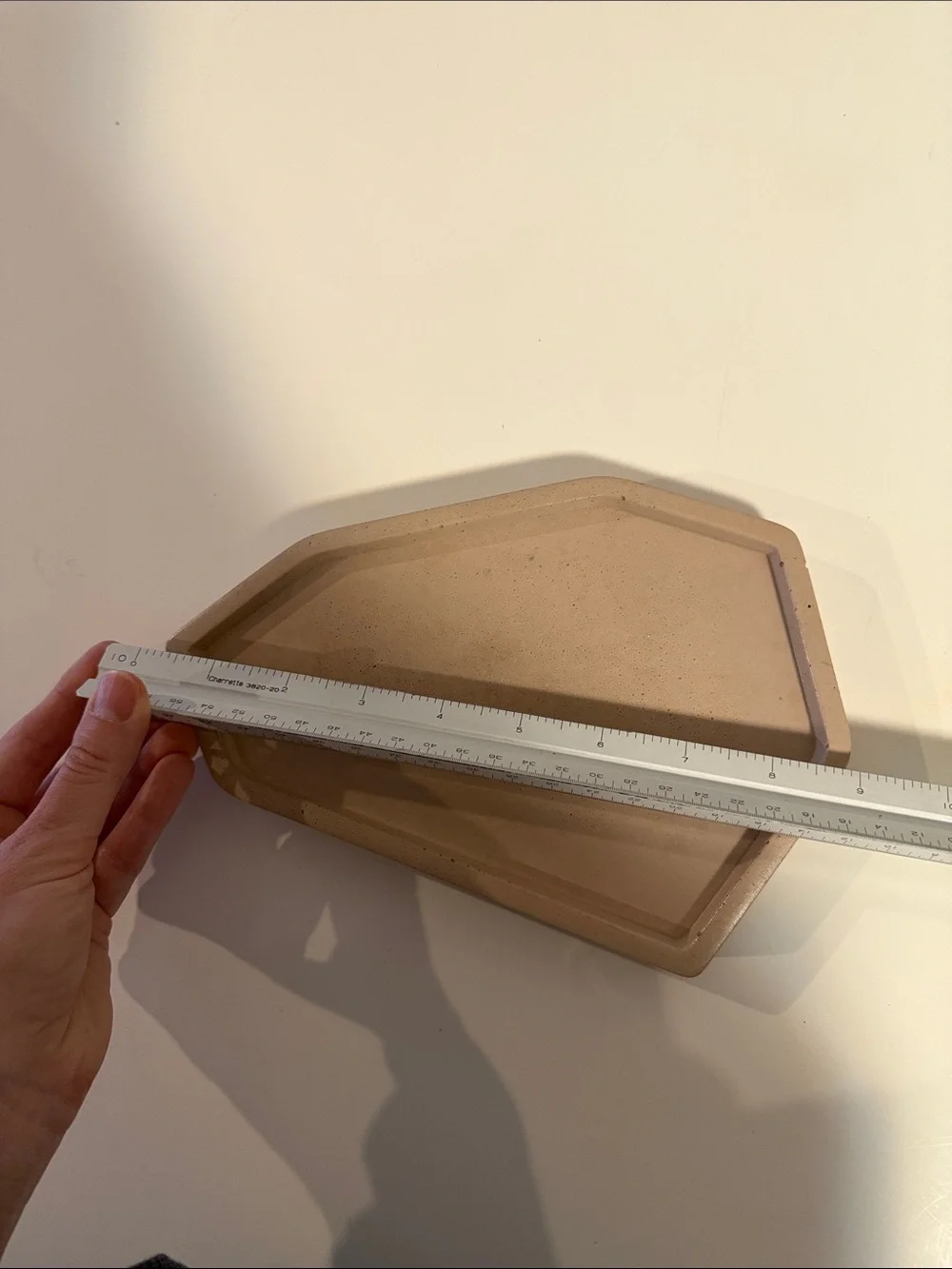 Neutral Taupe Geometric Bath Tray - Unbranded